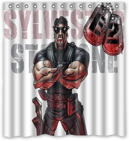 Daniellestore The Expendables 2 Sylvester Stallone Style Decorations for Bathroom Decor Home Polyester Fabric Waterproof Shower Curtain 66x72 Inches