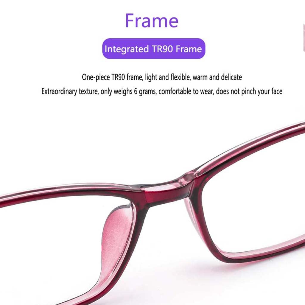 WZX Gafas de Lectura con Bloqueo de luz Azul para Mujer, Gafas de Lectura para Ordenador antirreflejo Ultravioleta con protección contra luz Azul, Gafas con Filtro de luz Azul