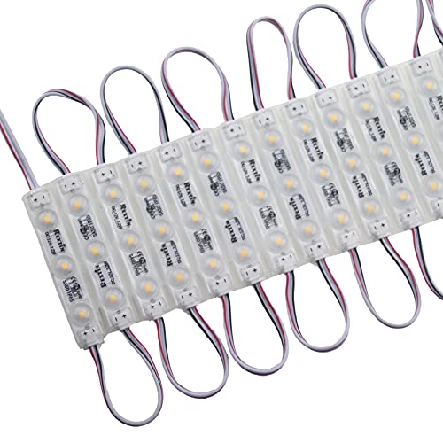 Image of Super Bright 200pcs 3 LED Module Warm White 2835 SMD Waterproof Decorative Light for Letter Sign Advertising Signs with Tape Adhesive Backside (Warm White)