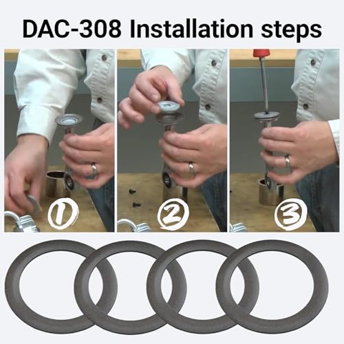 4 Pack DAC-308 Piston Rings for Craftsman Air Compressor &ndash; Compatible with K-0650, K-0058, KK-4835, KK-5081, A02743 &ndash; Oil-Free Replacement Rings for DeWalt, Porter Cable, Black & Decker, and More