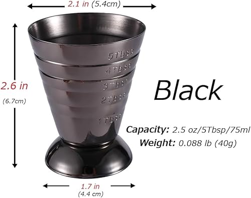 Miniatura 4 de Taza medidora 2.5oz5Tbsp2.5 fl oz, Jigger 2.5oz5Tbsp2.5 fl oz, Jiggers de cóctel, Jigger estándar, herramientas de barman Herramientas de cocina
