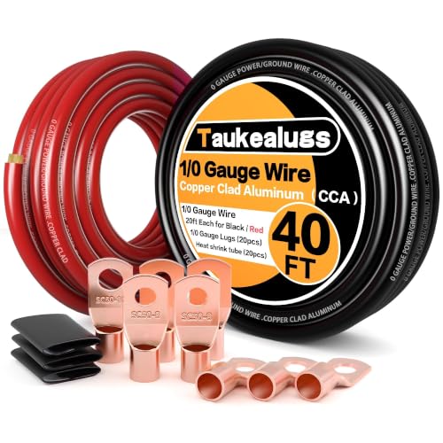 1/0 Gauge 40FT CCA Battery Cable Kit