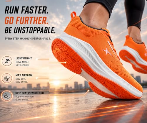 Image of Kraasa Men's Running Shoes | Breathable Mesh Upper | Lightweight Phylon Sole | Cushioned EVA Insole | Comfortable Sports & Casual Sneakers for Gym, Walking & Daily Use