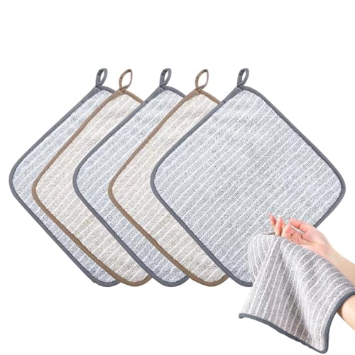 Lot de 5 torchons pour faire la vaisselle, pour sécher la vaisselle - Torchons de cuisine multifonctions, petit chiffon en microfibre pour cuisine, salon, salle de bain