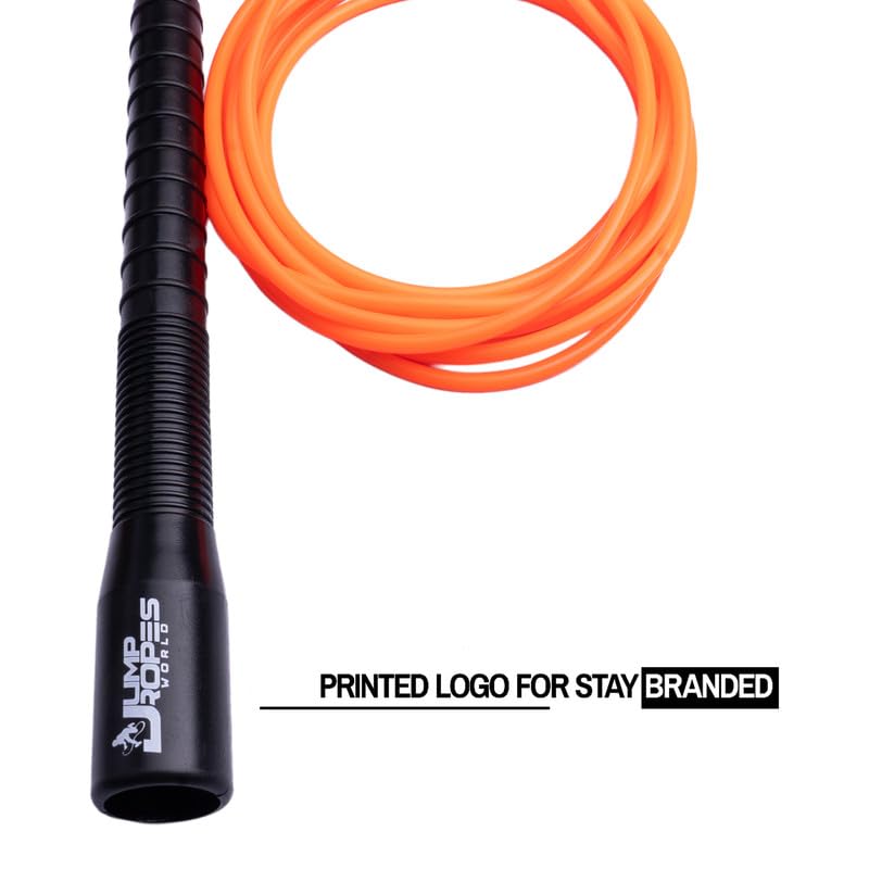 Image of World, Long Handle 4MM | Freestyle Adjustable PVC Skipping Rope for Men | Tangle-Free, Fast-Spinning Jump Rope for Beginners and Trick Training (Orange)