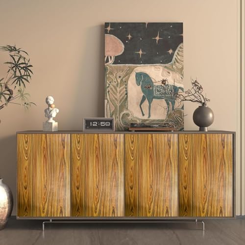 Image of WISDOM Wood Grain Contact Paper Peel and Stick Wallpaper Self Adhesive Wall Paper for Countertop Drawer Shelf Liner Cabinet Furniture (Sparkal Wooden, 24x200 Inch)