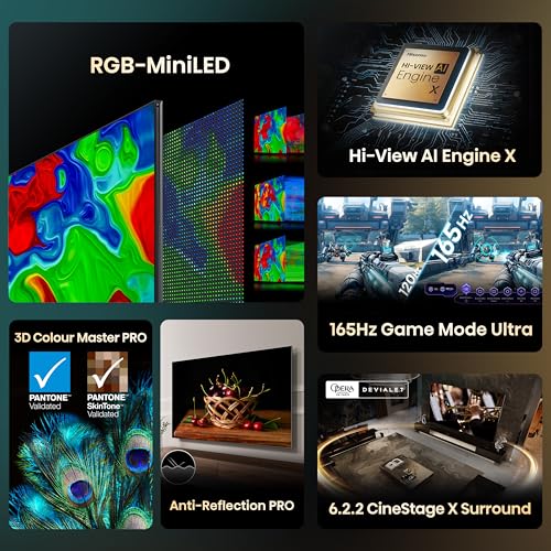 Image of Hisense 116-Inch Class Premium UX Series RGB-MiniLED 4K UHD HDR Google Smart TV(116UX, 2025) - RGB Backlight MiniLED, Up to 8000 nits, 3D Color Master Pro, Native 165Hz Panel, 6.2.2 CineStage X