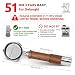 51mm Bottomless Portafilter 3 Ears for Delonghi Dedica EC680/EC685/EC885 | YMWVH Espresso Portafilter 51mm with Puck Screen, Stainless Steel Basket, Rosewood Handle