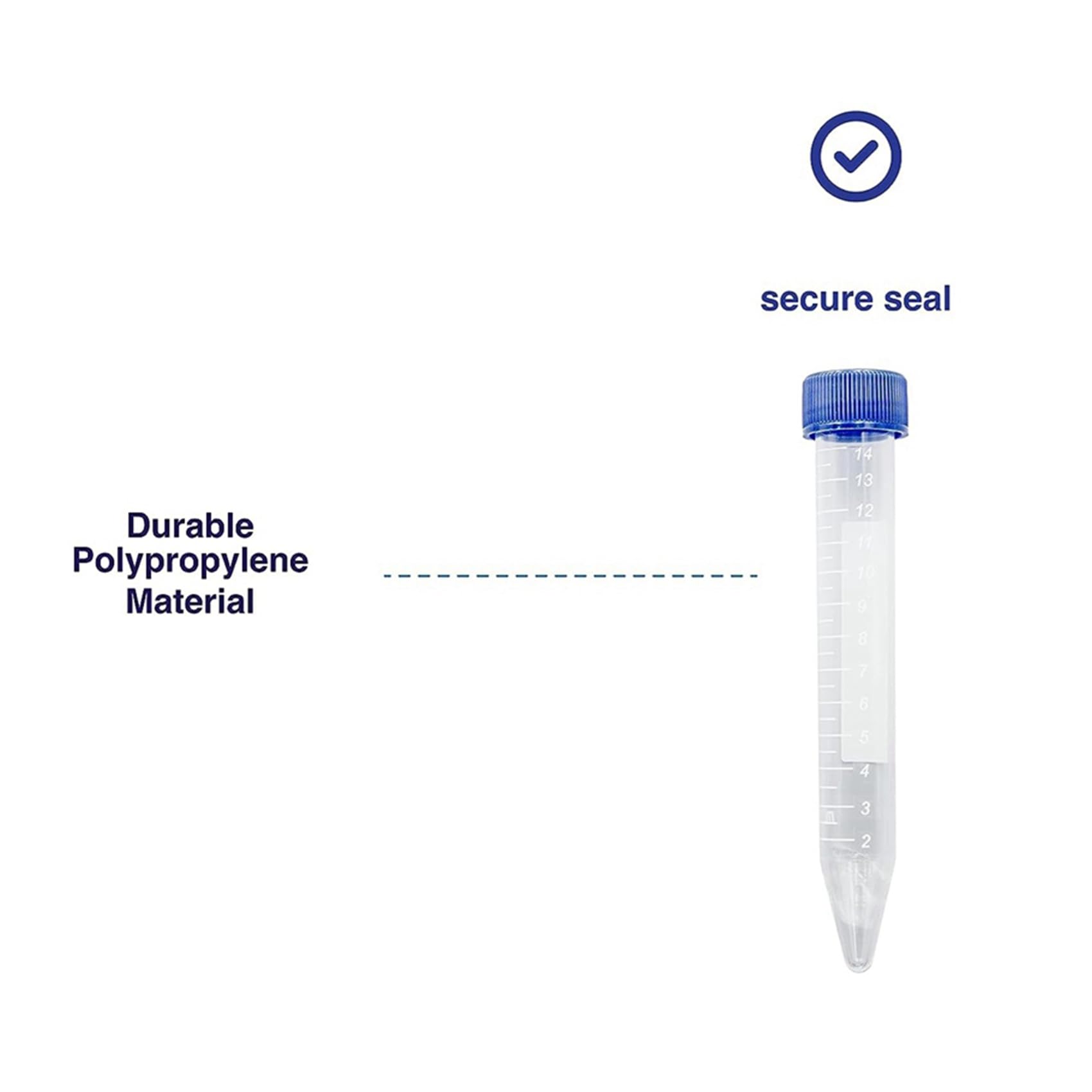 Provette da Centrifuga Coniche Scientifiche da 15 Ml, [Confezione da 300] Provette nel Plastica con Tappi Un Vite, Provette Sterili da 15 Ml con Coperchi