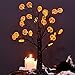 Twinkle Star 24 LED Lighted Birch Tree Battery Operated with 24 DIY Pumpkins, Indoor Home Table Desktop Best Holiday Decorations