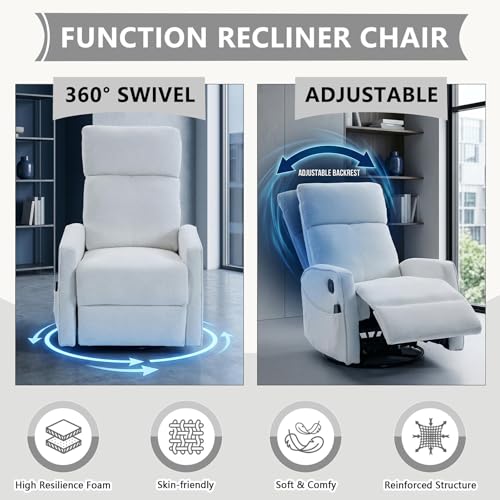 Sillón reclinable pequeño terciopelo blanco miniatura 3