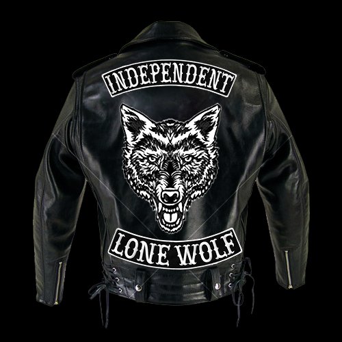 Vegasbee Big Lone Wolf Head Patch Tattoo Ink Art Embroidered Iron-On Patch Large Size 12" By 9.5" Inches Usa (Black-White) #TOP5