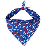 lionet paws Patriotic 4th of July Dog Bandana Summer Popsicle for Small Medium Large Dogs, Cat Dog Kerchief Triangle Bibs Scarf for Male Female