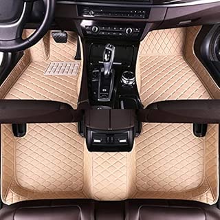 Leather Floor Mats Fit for Audi A4 2017-2019 Full Protection Car Accessories Beige 3 Piece Set - coolthings.us