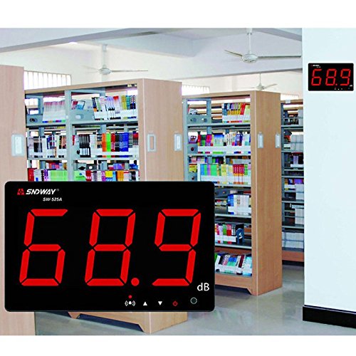 Testhelper Sw-525A Sound Level Meter Tester 30-130Db Large Screen Red Lcd Display Wall Hanging Type Decibel Noise Measuring With Alarm (Sound Level Meter) #TOP4