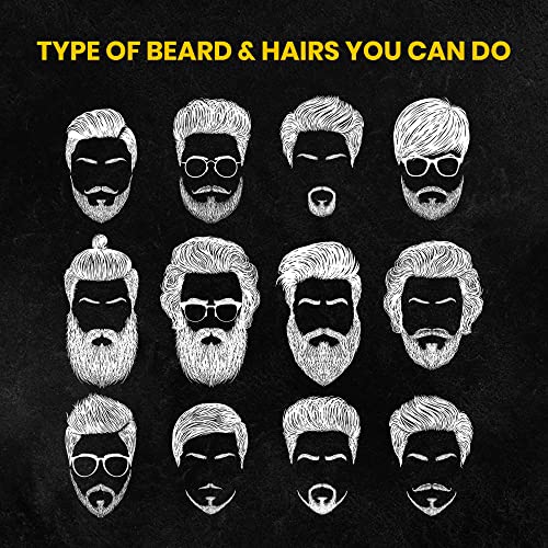 Gift For Men - Beard & Mustache Scissors With Comb & Carrying Pouch-5.5" Japanese Steel Beard Scissors For Cutting & Styling- Grooming Scissors For Facial Hair - Mustache Kit For Trimming(Black) #TOP6