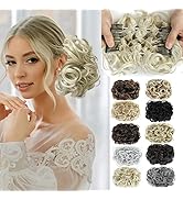 Liliyab Messy Hair Bun Hair Piece, Hair Buns Hair Piece, Combs in Ponytail Curly Synthetic Hair E...