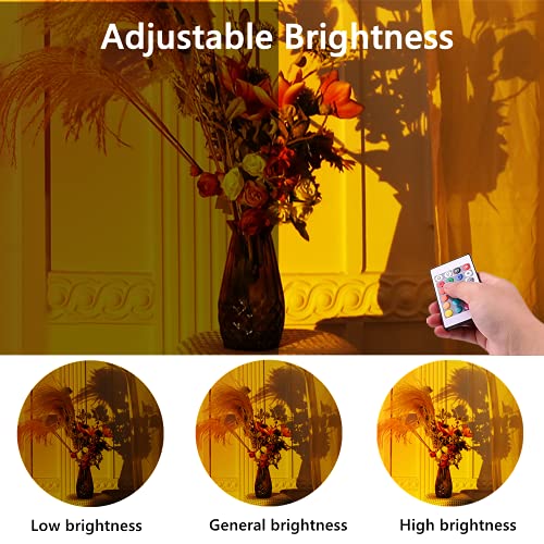 Image of Sunset Projection Lamp 16 Colors, Sunset Lamp Multiple Colors with Remote Control, Color Changing Sunlight Projector, Rainbow Sunset LED Projector Lamp