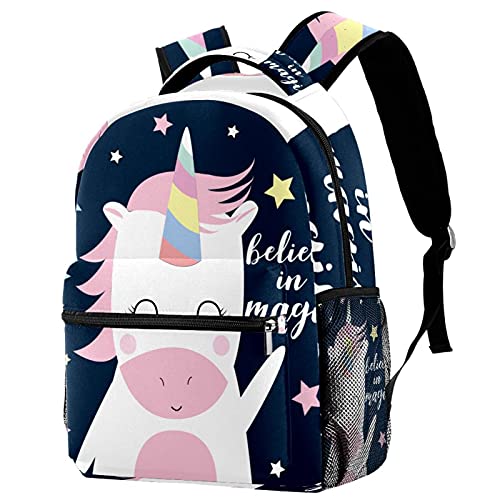 Sac à dos écolier licorne rose pour ordinateur 14 pouces multicolore