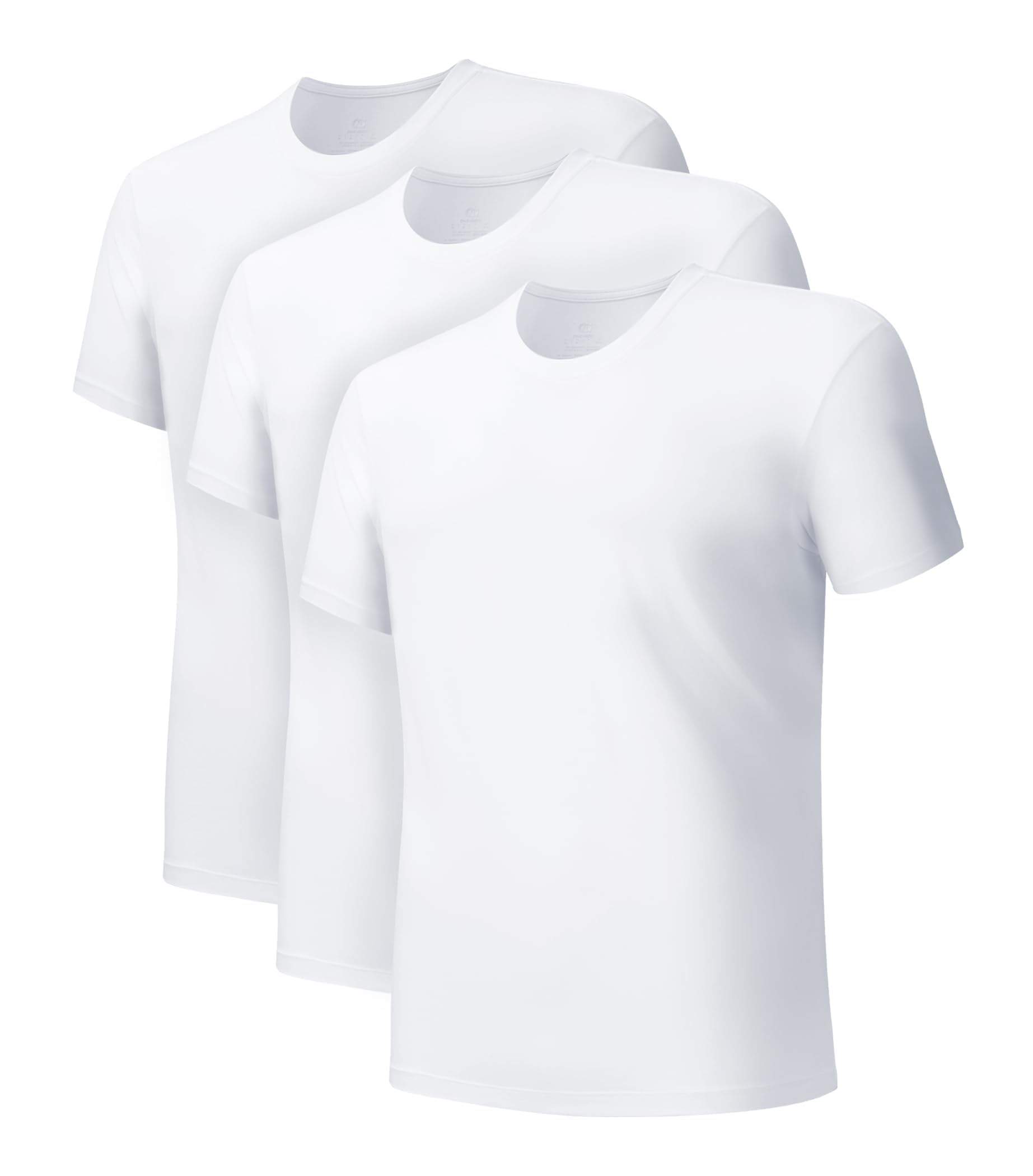 DAVID ARCHY Camisetas para hombre, micromodal, ultrasuaves, elásticas, absorben la humedad, paquete de 3, A2 - Blanco, X-Large