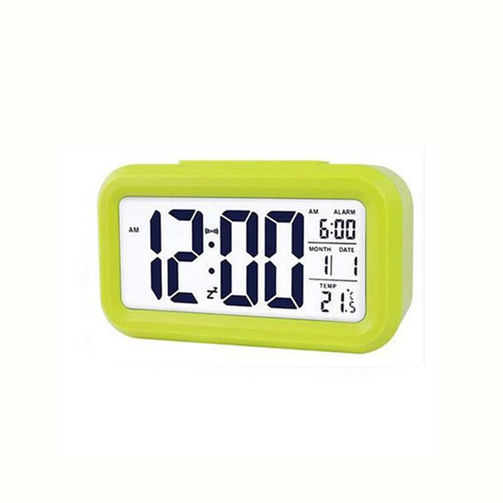 Hrwly Vert Led Digital Alarm Clock Backlight Snooze Mute Calendar Desktop Electronic Bcak Light Table Clocks(Vert)
