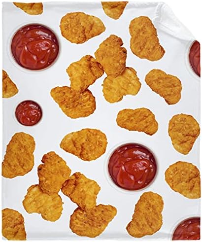 Abaysto Food Throw Blanket Flannel,Chicken Nuggets Soft Fluffy Blanket for Bed/Sofa/Couch/Living Room/Bedroom, for Kids Adults Best Gift