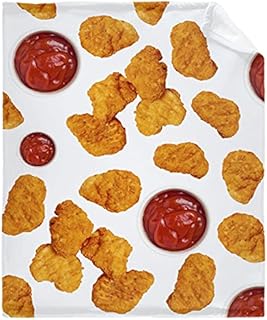 Abaysto Food Throw Blanket Flannel,Chicken Nuggets Soft Fluffy Blanket for Bed/Sofa/Couch/Living Room/Bedroom, for Kids Adults Best Gift