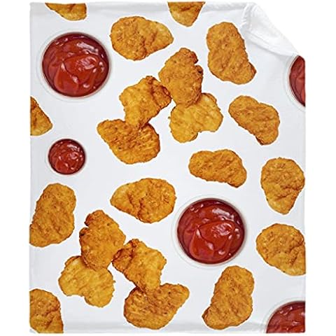 Abaysto Food Throw Blanket Flannel,Chicken Nuggets Soft Fluffy Blanket for Bed/Sofa/Couch/Living Room/Bedroom, for Kids Adults Best Gift Cover