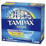 Tampax Pearl Triple Unscented Plastic Tampon Variety Pack, 34 Count
