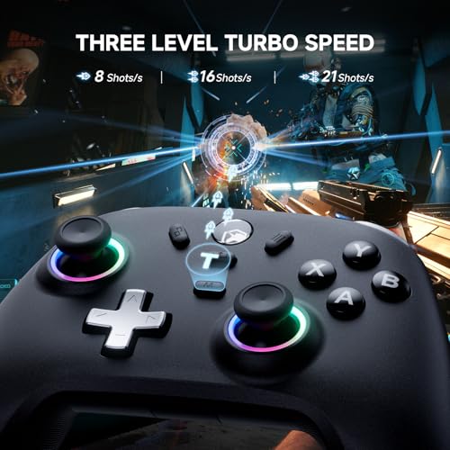 ECHTPower PC Gaming Controller–Wireless for PC with Hall-Effect Joysticks, 1000Hz Polling Rate, No Drift, Turbo & Vibration, Compatible with Windows/Switch/iOS/Android/Steam –Place & Charge Dock - Image 6