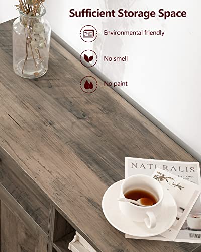 Weenfon Storage Cabinet, Coffee Bar Cabinet With Drawer, Bathroom Cabinet With Doors And Shelves, Freestanding Cupboard For Living Room, Rustic Oak thumb #6