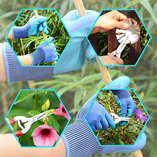 Kynup 3Packs Garden Shears, Garden Tools for Shears Pruner Stainless Steel Blades Handheld Pruners Set with Gardening Gloves