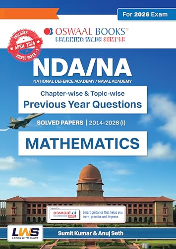 Image of Oswaal NDA /NA Mathematics 13 Years' Chapter-wise & Topic-wise Solved Papers English Medium | 2014-2026 | Includes 2026 Paper-I | With Oswaal AI | For 2026-27 Exams