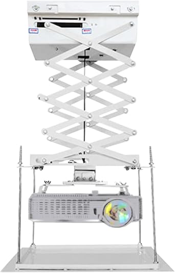 INTBUYING 39 Inch Electric Projector Lifter with 20" x 20" Fixing Plate, Adjustable Wireless Control, Scissor Bracket Projector Hidden Lifter with 10 KG 22 lb Max Load Capacity