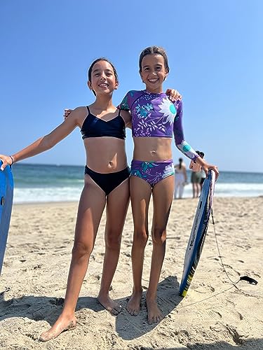 Kanu Surf Girls Coral Reef Beach Sport Wrap Around Bikini 2-Piece Two Piece Swimsuit, Solid Black, 14 Us #TOP1