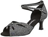 Diamant Diamant Damen Latein Tanzschuhe, Damen Tanzschuhe Standard & Latein, Schwarz (schwarz-silber), 38 EU (5 UK)