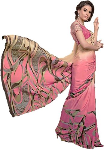 Design Willa Synthetic Saree (dw01_Pink 
