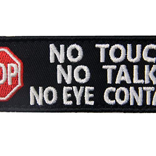 Service Dog No Touch No Talk Warning Vests/Harnesses Patch Embroidered Badge Fastener Hook & Loop Emblem #TOP1