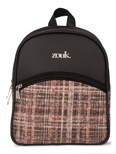 Image of ZOUK Dalila Mini Daypack | Stylish Small Backpack for Women | Compact | Bag for Girls | Daily College Use | Travel Day Pack | Vegan Leather | Handcrafted | Water-Resistant