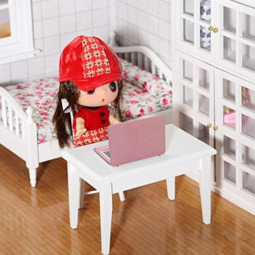 cobee 1:12 Mini Laptop Set,3pcs/set Mini Metal Laptop Tablet Smartphone Scene Simulation Accessories Dolls House Furniture Doll Accessories Play Set (Rose Gold)