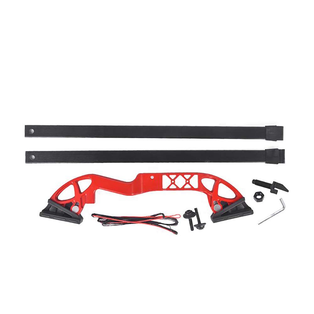 Tiro con L'Arco 52" Takedown Arco Ricurvo 30lbs 40lbs Arco Dritto Spina Dorsale 500 Frecce di Carbonio Arco Lungo Caccia all'aperto Mano Destra (Rosso, 30lbs)