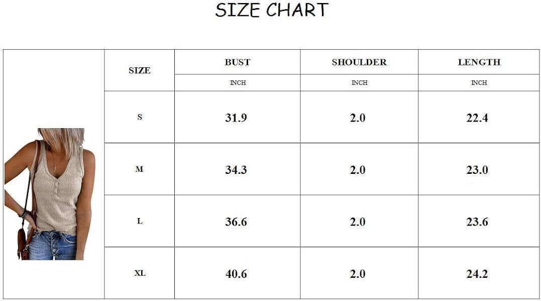 Saodimallsu Womens V Neck Tank Tops Summer Ribbed Sleeveless Henley Shirts Casual Loose Button Up Cami Knit Tees at  Women’s Clothing store