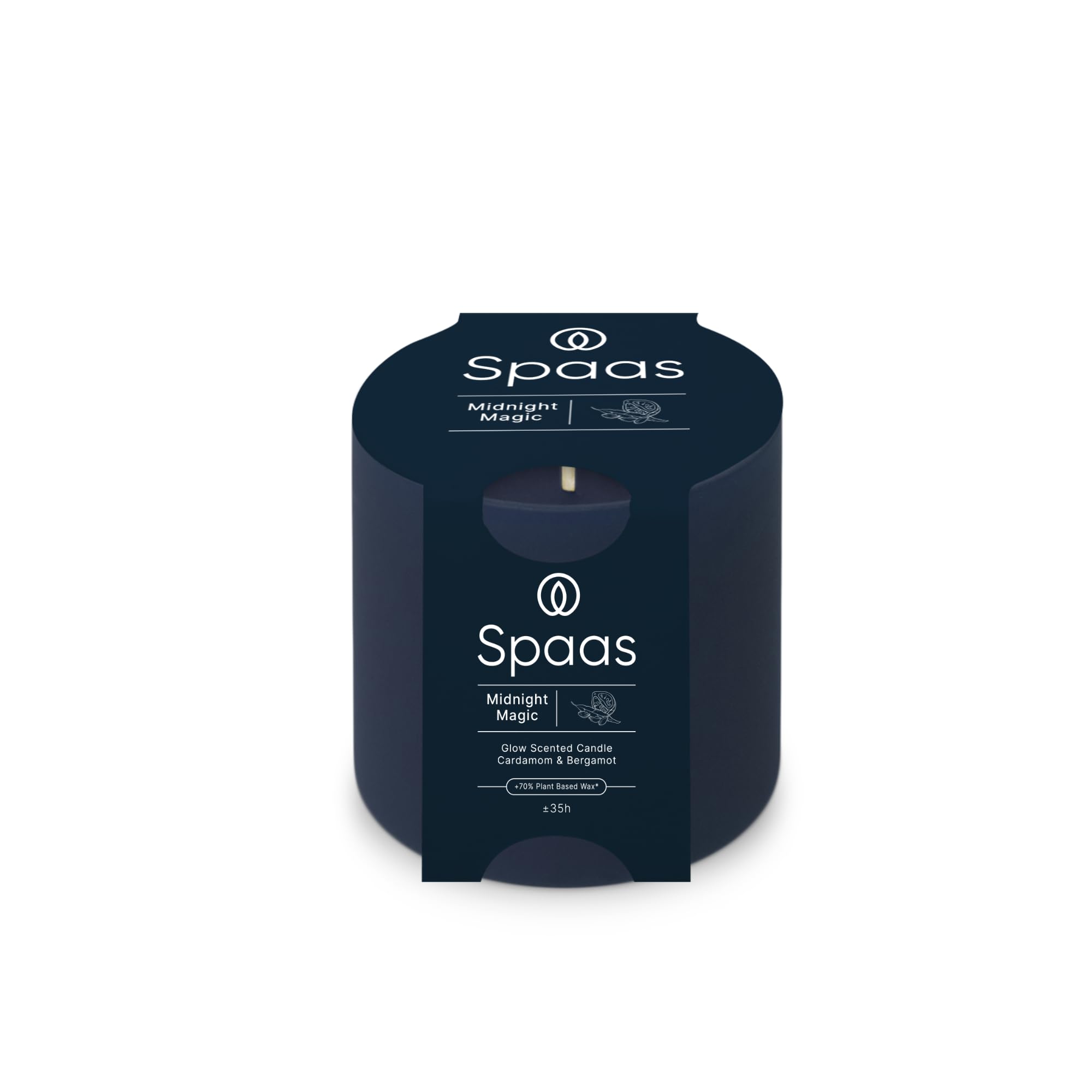 Spaas 6 candele profumate Glow ± 35 ore, Midnight Magic, Cardamomo e Bergamotto