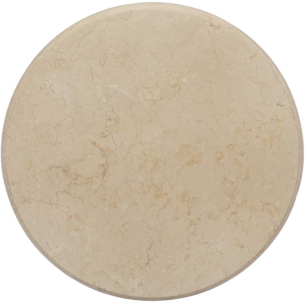 Cream Round Marble Table Top 19.7x19.7x1 inch Dining Tabletop Replacement for Indoor Outdoor Bistro Coffee Workbench Desk RV Garden Restaurant