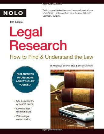 Legal Research: How to Find & Understand the Law 14th Edition book cover