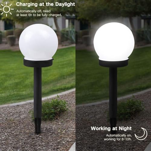 Shengruili 6 Stück Solarlampen für Außen Kugel,Solar Gartenleuchte,Wasserdichte Solarlampen für Garten,Solar Gartenleuchte Wasserdicht Solarlampe,Solarleuchten Garten Deko Terassendeko