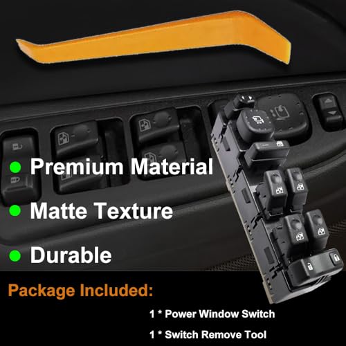 Front Left Driver Side Master Window Switch for 2003-2006 Cadillac Escalade, Chevy Avalanche Suburban Tahoe, GMC Yukon, 2003-2004 Hummer H2, w/RPO Code DPF (Heated, Wide Load) Replace OE# 15186208 by TINJO - Image 5