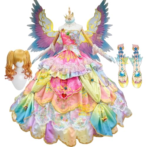 宝*庫 実物撮影！ アイカツスターズ 虹野ゆめ 太陽のドレス コスプレ衣装 虹野ゆめ 全セット コスプレ衣装 +ウィッグ+靴+道具翼 cosplay 二次会 演出 かくさん お盆 プレゼント 祭り 祝日贈り物 コスチューム クリスマス イベント パーティー 文化祭/舞台/日常装/ハロウイーン衣装/仮装/変装 (手付金 (てつけきん))