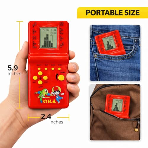 Image of Monex Brick Game 9999 in 1 Handheld Console for Kids & Adults | Retro Classic Gaming Device | Portable LCD Screen Toy | Tetris Style Game | Battery Operated