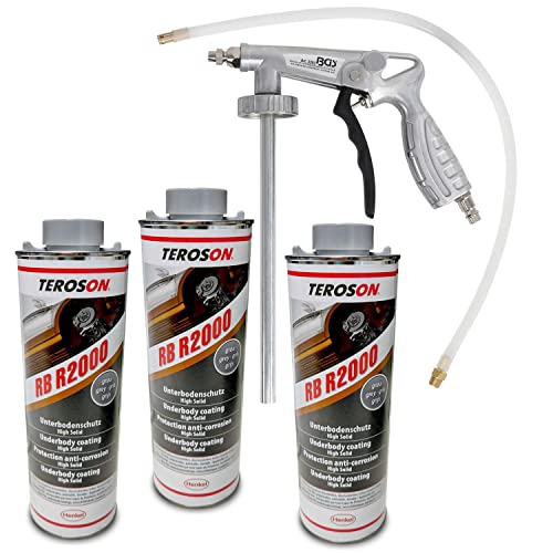 Pistolet BLACKSON et 3 recharges TEROSON RB2000 gris pour rénover et protéger les châssis